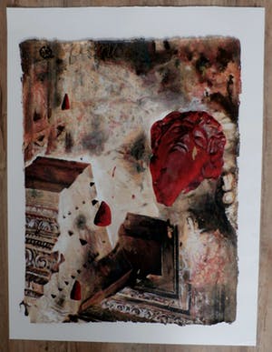 Gerti Bierenbroodspot - zeefdruk: Fallen Head (Baalbek) kopen? Bied vanaf 95!