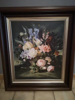 Niet of onleesbaar gesigneerd - K. Lemer / Bloemen in vaas kopen? Bied vanaf 1!