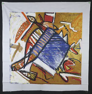 Geert Vrijdag - Hans Landsaat + Theo Kuijpers, Lot van 3 zeefdrukken op katoenzijde (texoprint) kopen? Bied vanaf 50!