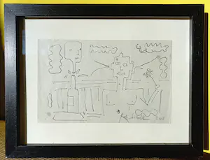 Rob Scholte - Geest uit de fles, originele tekening (ingelijst) kopen? Bied vanaf 1!