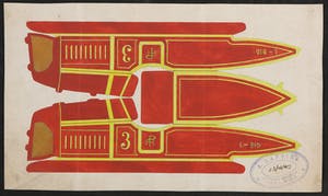 Niet of onleesbaar gesigneerd - Gouache, Lot van vier ontwerptekeningen kopen? Bied vanaf 1!