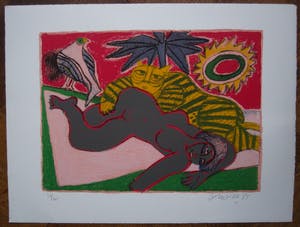 Corneille - zeefdruk titel: Tigres Amoureux uit 1985 kopen? Bied vanaf 200!