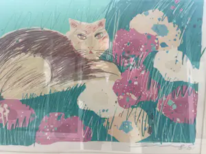 Walasse Ting - Kat in bloemenveld kopen? Bied vanaf 100!