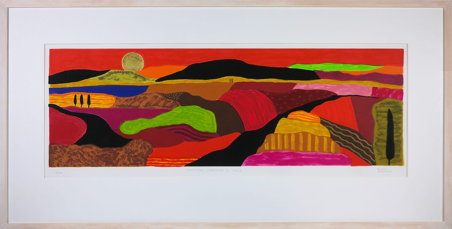 Ronald Boonacker - Zeefdruk, Toscaans landschap I, Italië - Ingelijst kopen? Bied vanaf 50!