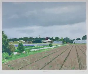 Gineke Zikken - Zeefdruk, Bollenschuren - Ingelijst kopen? Bied vanaf 50!