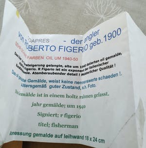 Roberto Figerio - The fisherman - old man smoking pipe kopen? Bied vanaf 1!