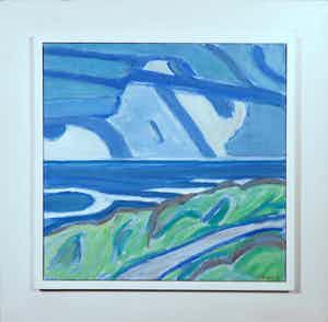 Paul Overhaus - Acryl op doek, Duinpad - Ingelijst verkocht voor € 90!