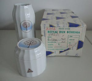 Royal Dux - porseleinen set van vaas en dekselpotje kopen? Bied vanaf 30!