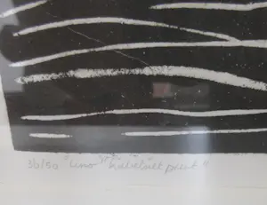 Niet of onleesbaar gesigneerd - G. Delfos - Lino "Kabelnet print" 36/50 kopen? Bied vanaf 10!