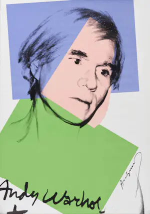 Andy Warhol - Gesigneerd zelfportret, "Andy Warhol Kunsthaus Zürich", 1978,ingelijst kaufen? Bieten Sie von 4900!