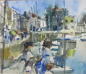 Rob Houdijk - Aquarel op papier, Geen titel - Ingelijst kopen? Bied vanaf 200!