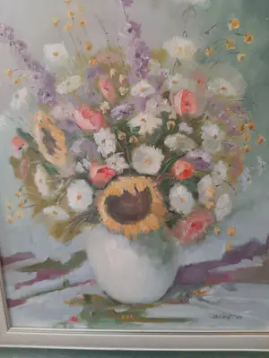 Bram Vegt - Olieverf op doek, vaas met bloemen uit 1997 kopen? Bied vanaf 50!