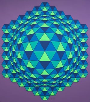 Victor Vasarely - Geometrisch abstracte compositie, zeefdruk (ingelijst) kopen? Bied vanaf 350!