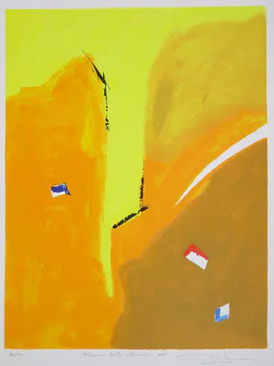 Gerard Bijnens - Zeefdruk, Tekens in tijdloze kleurvelden kopen? Bied vanaf 1!