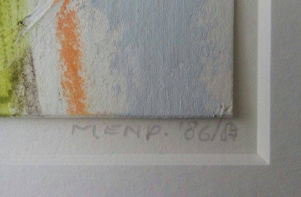 Peter van den Akker - Abstract - Gemengde techniek op papier, In lijst achter glas kopen? Bied vanaf 40!