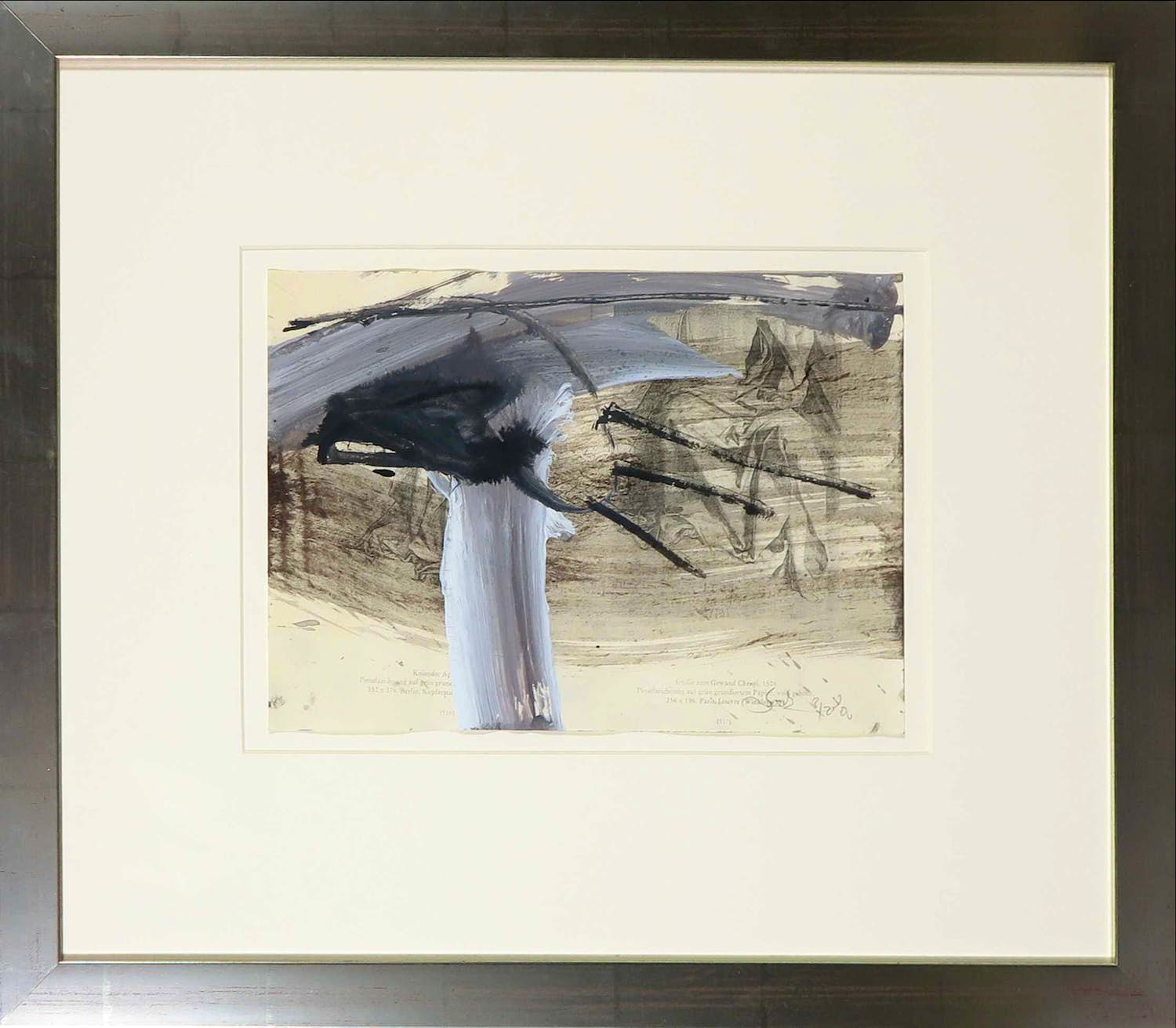 Niet of onleesbaar gesigneerd - Gemengde techniek op papier, Zonder titel - Ingelijst kopen? Bied vanaf 1!