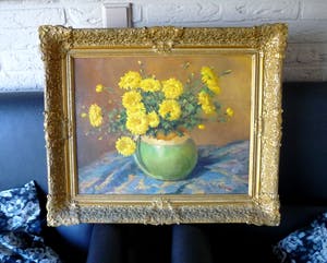 Hendrikus van Langen - Bloemen - Chrysanthemum stilleven in een gemberpotje kopen? Bied vanaf 100!