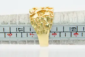 15 - Surinaamse - massief 18 Krt - geelgouden unisex "nugget" ring kopen? Bied vanaf 540!