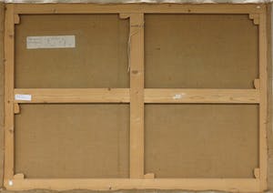 Silvio Merlino - Gemengde techniek op doek, Baucarella con falco e montagne (Zeer groot) kopen? Bied vanaf 1!