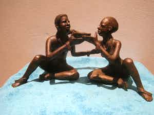 Brons (Onbekend) - Het koppel. verkocht voor € 75!