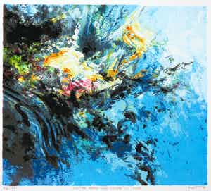 Mattie Schilders - Zeefdruk, Water, Bron van leven 4 verkocht voor € 1!