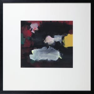 Eugene Brands - Gouache op papier, Avondval - Ingelijst kopen? Bied vanaf 1400!