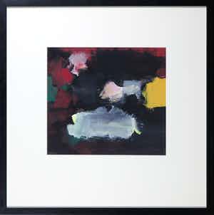 Eugene Brands - Gouache op papier, Avondval - Ingelijst verkocht voor € 1400!