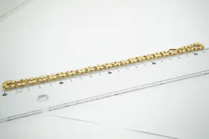 28- Sierlijk 14 krt donker-geel goud Oosters  fantasie collier ketting - 45cm kopen? Bied vanaf 640!