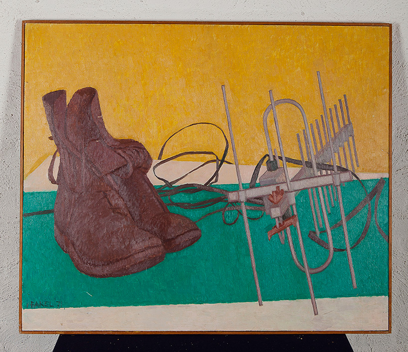 Antoon van Bakel - Stilleven met TV-antenne - Olieverf op hardboard - gesigneerd l.o. '71 - BKR kopen? Bied vanaf 10!