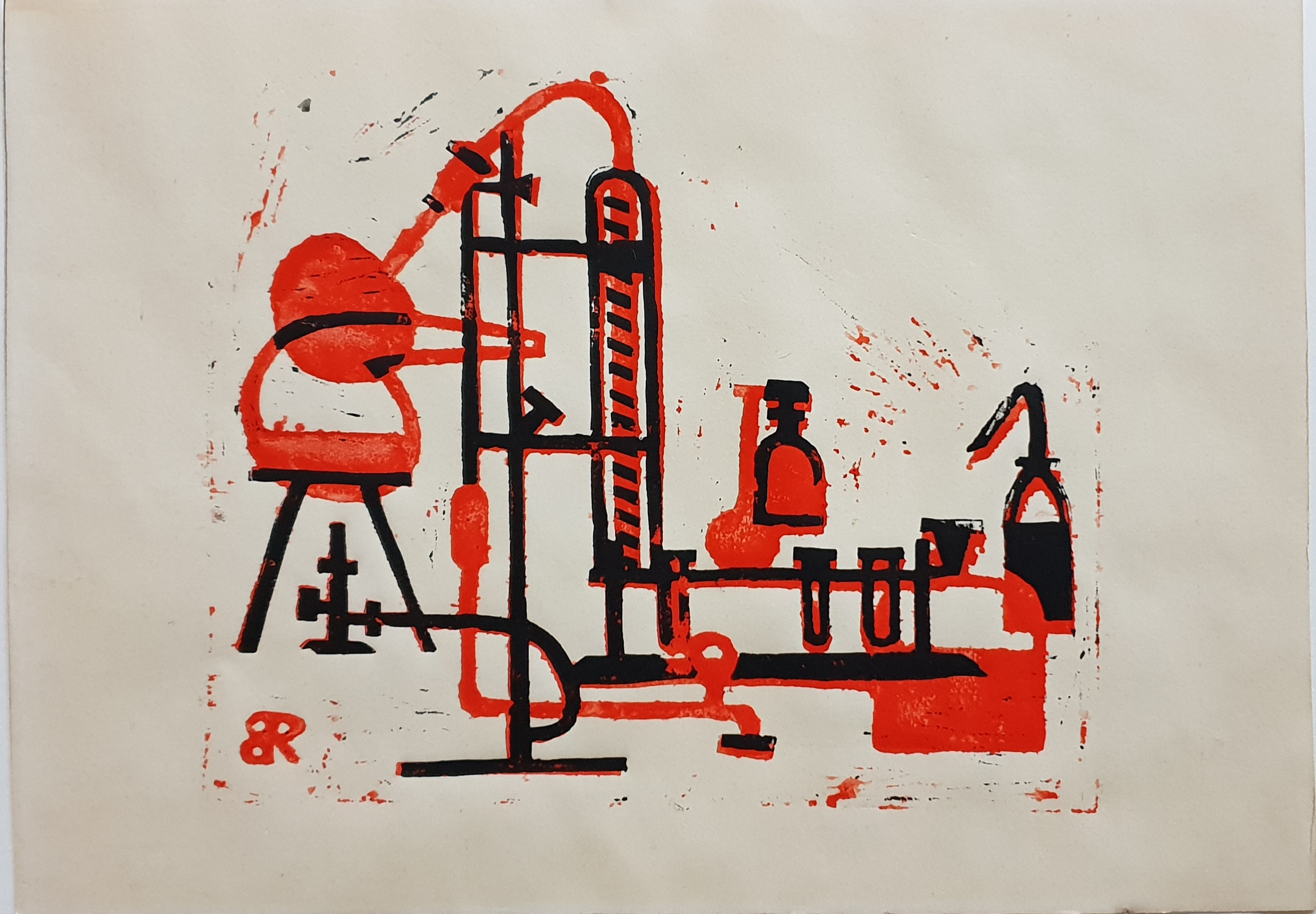 Niet of onleesbaar gesigneerd - Houtsnede, monogram onbekend kopen? Bied vanaf 1!