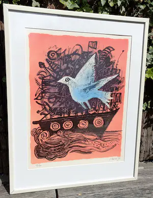 Corneille - Bateau et oiseau, litho (netjes ingelijst) kopen? Bied vanaf 1!