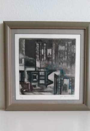 Piet Koenen - geometrisch werk in zeer lage oplagen, twee stuks, fraai ingelijst kopen? Bied vanaf 45!