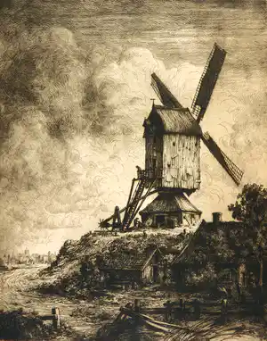 Albert Hemelman - Ets, Molen verkocht voor € 50!