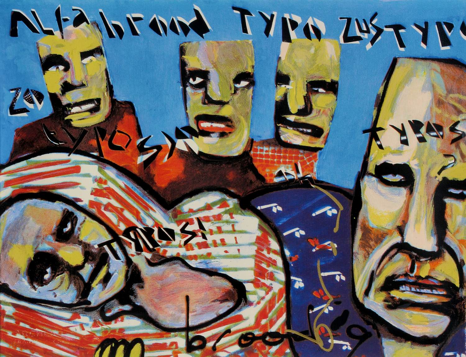 Buy Herman Brood - Ingelijste zeefdruk: Alfa Brood typo's (nette lijst!)? Bid from 395!