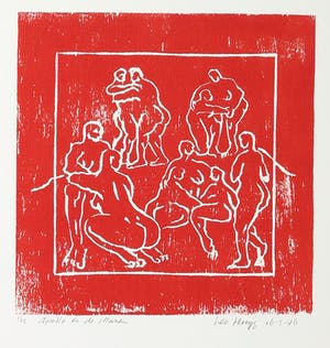 Leo Huijg - Houtsnede, Apollo en de Muzen kopen? Bied vanaf 10!