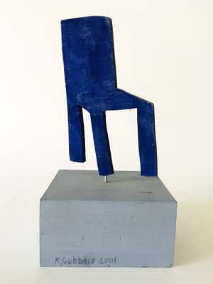 Klaas Gubbels - houten object ‘Blauwe stoel’ verkocht voor € 395!