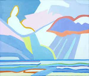 Paul Overhaus - Olieverf op doek, Zonnestralen verkocht voor € 80!