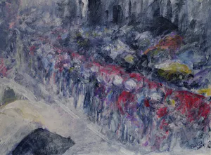 Paul Nieuwendijk - Wieler peloton in de regen kopen? Bied vanaf 70!