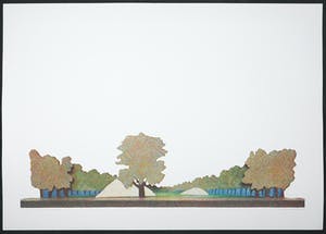 Doris Groeneveld - Zeefdruk, Coulissenlandschap kopen? Bied vanaf 1!