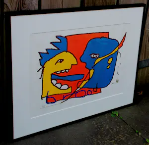 Herman Brood - Ingelijste zeefdruk: ‘Wat zeg jij?’ (oplage slechts 25 stuks!) kopen? Bied vanaf 299!