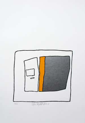 Cees Andriessen - linosnede: Bollewop - 1974 verkocht voor € 45!