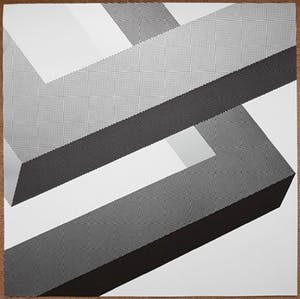 Yvonne Kracht - Geometrische abstracte compositie, zeefdruk kopen? Bied vanaf 50!