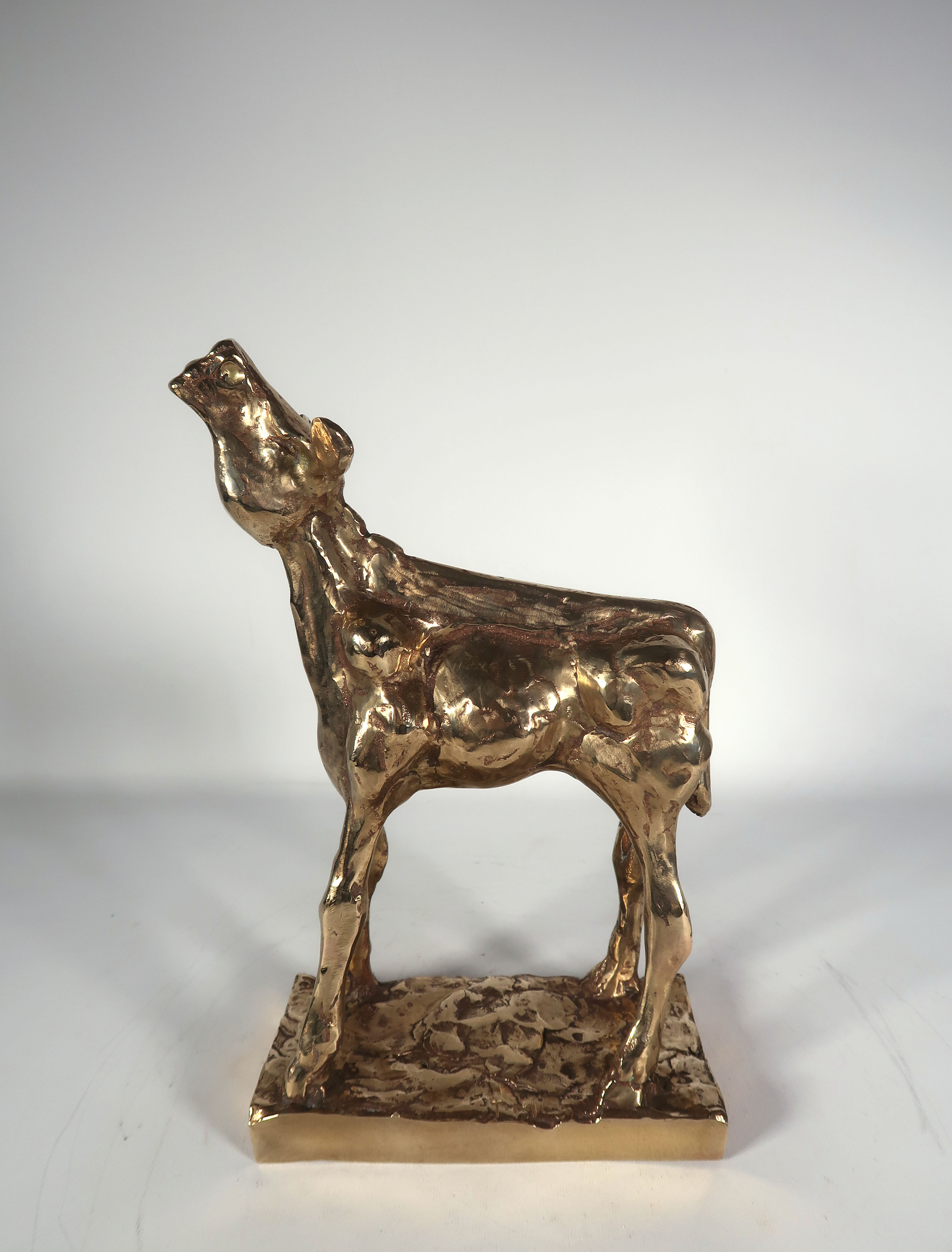 Theo Mackaay - Verguld brons, Gouden kalf verkocht voor € 650!