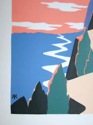 Achille Kas - De Blauwe Vogel - 1932 - Originele lithografie - Aquareltechniek - Gesigneerd kopen? Bied vanaf 100!