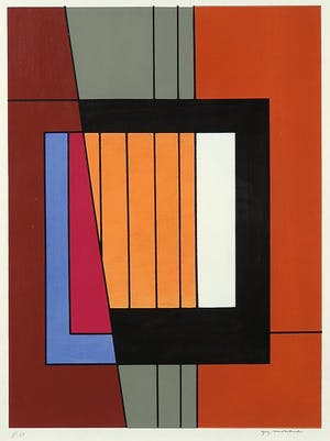 Guy Vandenbranden - Zeefdruk, Construction I - Ingelijst kopen? Bied vanaf 80!