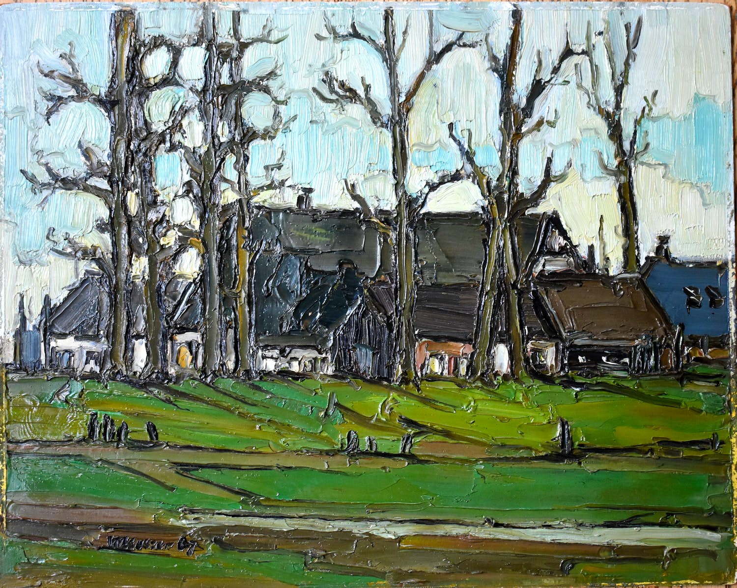 Klaas Koster - Dorpsgezicht met bomen kopen? Bied vanaf 30!