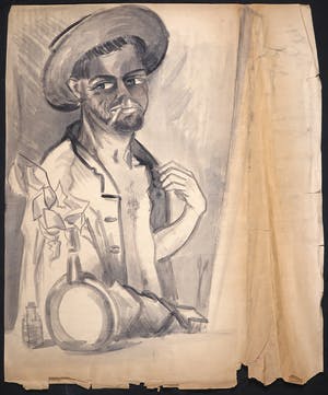 Joe Wols - Aquarel op papier, Figuur kopen? Bied vanaf 1!