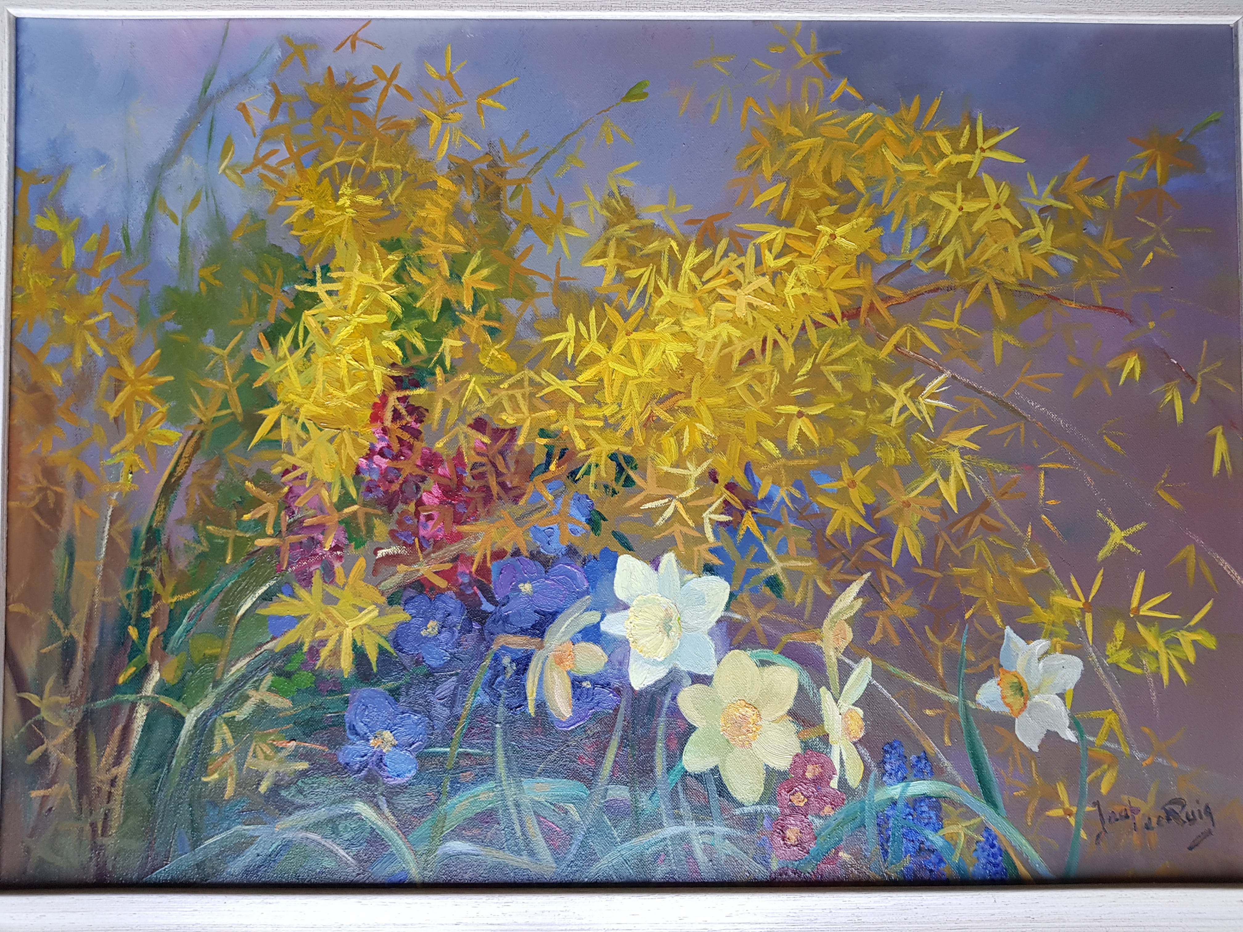 Jaap de Ruig - olie op doek, gesigneerd r.o. (ingelijst) verkocht voor € 65!