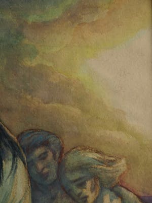Klaas Pijlman - Aquarel , "Angst" – gesigneerd & ingelijst – 1960 kopen? Bied vanaf 35!