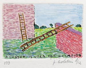 Pieter Holstein - Handgekleurde ets, A ladder is used for climbing kopen? Bied vanaf 35!